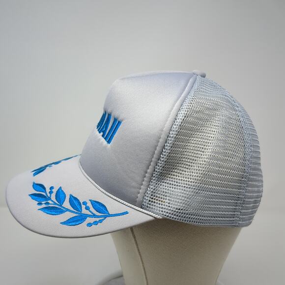 Hawaii Snapback Mesh Back Rope Trucker Hat Gray One Size Embroidered - Picture 3 of 10
